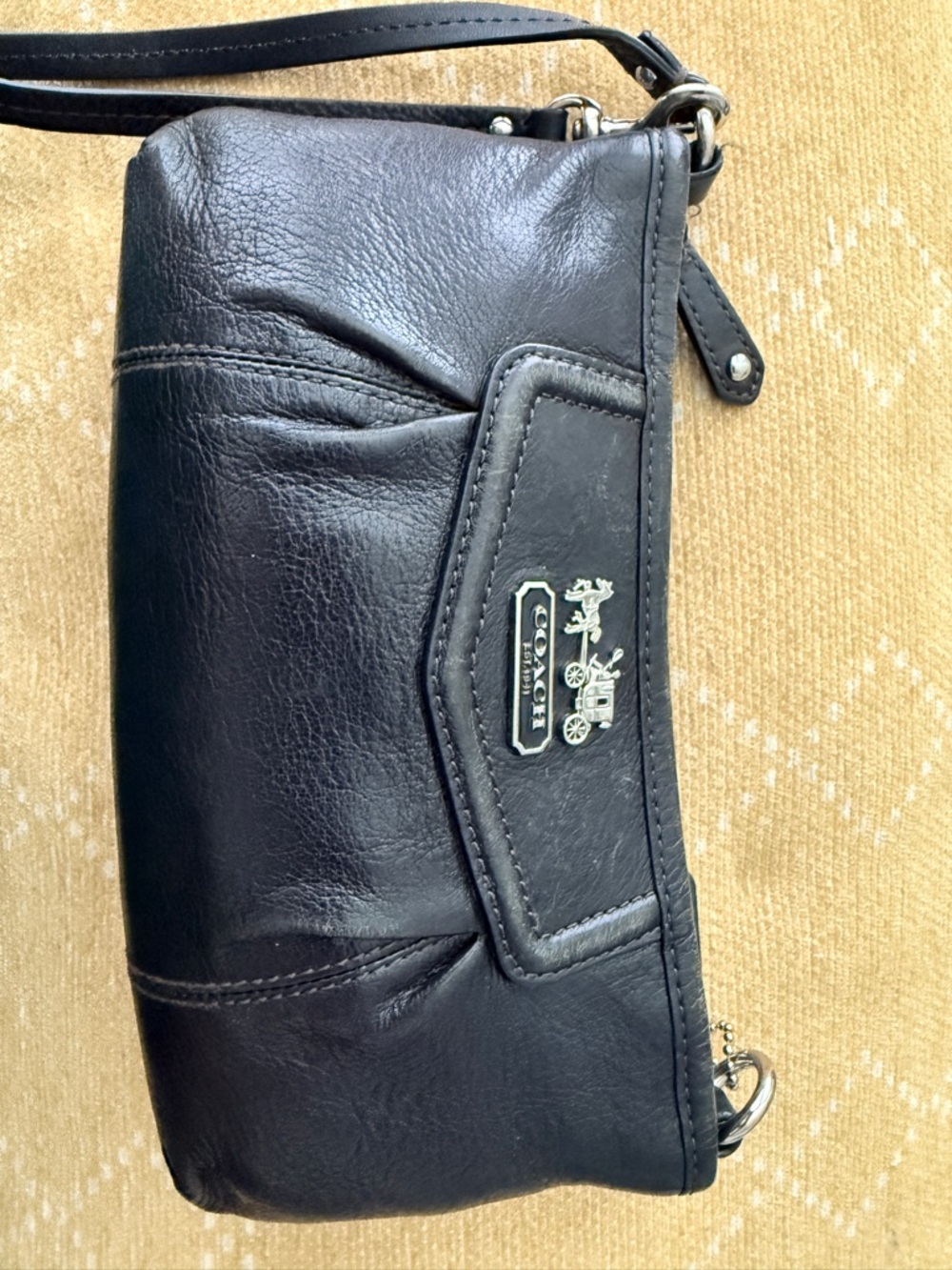 COACH Madison large Black Leather Wristlet